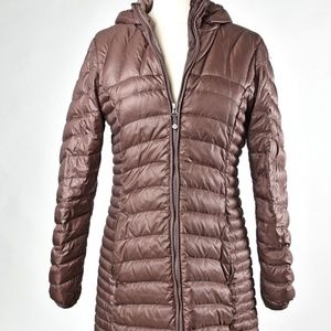 Eddie Bauer Hooded Down Filled Packable Puffer Coat Black Women's Medium